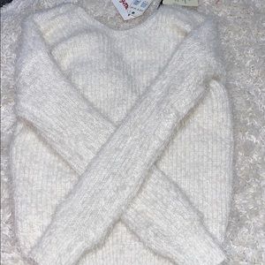 Reversible white knit very soft sweater